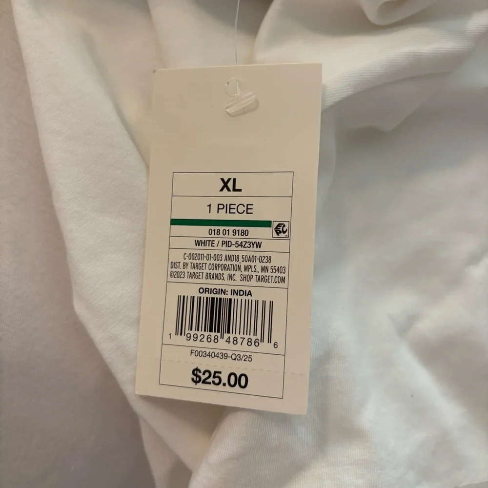 a new day x Target White Short Sleeve Top Bow Silver Rhinestone Beaded Neckline - Picture 7 of 9